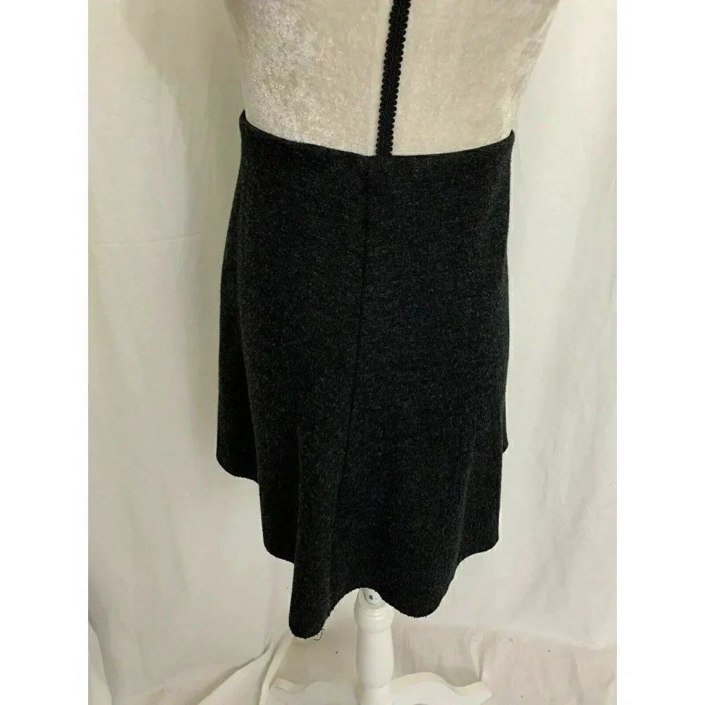 Zara Womens Solid Charcoal Gray High Waist Fit Flare Mini Skirt Small - Picture 4 of 7